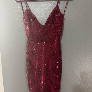Windsor Red Sequin Cocktail Dress Sleeveless